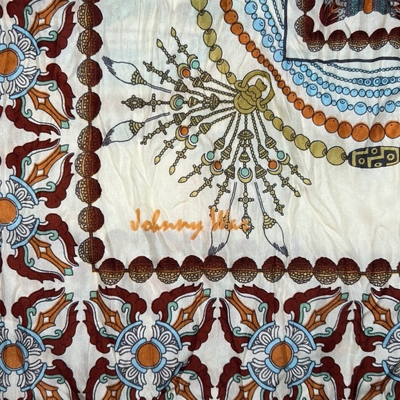 Johnny Was Butterfly and Baubles 100% Silk Tunic Button Blouse New Size XS - Picture 9 of 11